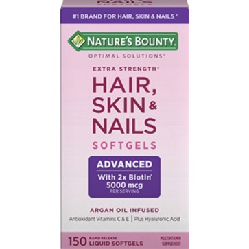 Hair Skin Nails Extra Strength -150 Softgels NATURES Bounty Optimal Solutios