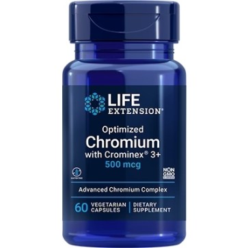 Optimized Chromium with Crominex3+, 500 mcg, 60 Vcaps life Extension 