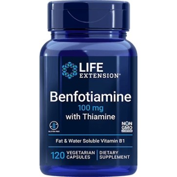 Benfotiamine with Thiamine, 100 mg, 120 Vcaps  Life Extension