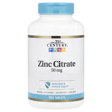 Zinc Citrate, 50 mg, 360 Tablets 21st Century