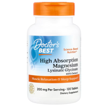 High Absorption Magnesium, 200 mg, 120 Tablets, (100 mg per Tablet) Doctors Best