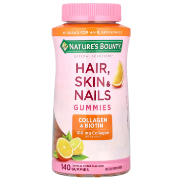 Hair, Skin & Nails Gummies, Tropical Citrus, 140 Gummies Nature's Bounty