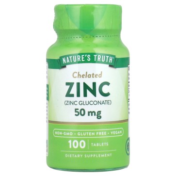 Nature's Truth, Zinc, Chelated , 50 mg, 100 Tablets