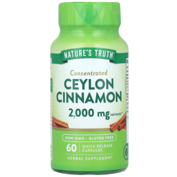 Concentrated Ceylon Cinnamon, 2,000 mg, 60 Quick Release Capsules Nature's Truth