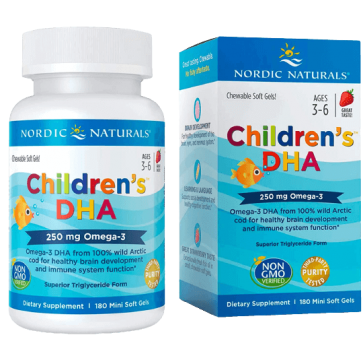 Children's DHA Strawberry -- 250 mg - 180 Softgels Nordic Naturals