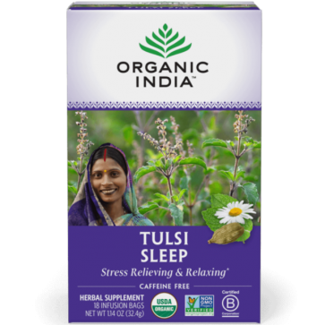 Chá Tulsi Sleep 18 sachês Organic India venc: julho/2023