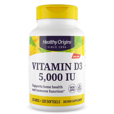 Vitamina D3 5000IU 120 softgels HEALTHY Origins