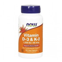 Vitamina D3 + K2 120 vcaps NOW Foods