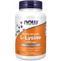 L Lysine Double Strength 1000 mg 100 Tablets NOW Foods