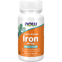 Iron, Double Strength, 36 mg, 90 Veg Capsules Now foods