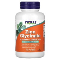 ZINC GLYCINATE 30mg 120 SGELS Now foods