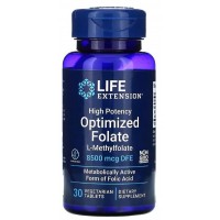 High Potency Optimized Folate 8500 mcg 30 vegetarian tablets life 