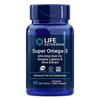 Super Omega-3 EPA/DHA Fish Oil, Sesame Lignans & Olive Extract 60s Life Extension