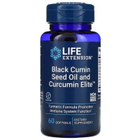 Black Cumin Seed Oil and Curcumin Elite 60 softgels Life Extension