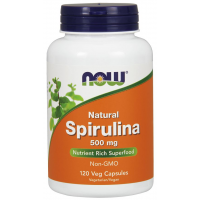 Natural Spirulina 500 mg 120 Veg Capsules NOW Foods