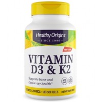 Vitamina D3 e K2 180 softgels HEALTHY Origins