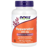Resveratrol, 200 mg, 120 Veg Capsules Now foods