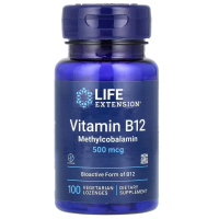 Vitamin B12 Methylcobalamin 500 mcg, 100 vegetarian lozenges Life Extension