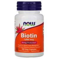 Biotin, 1,000 mcg, 100 Veg Capsules Now foods