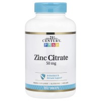 Zinc Citrate, 50 mg, 360 Tablets 21st Century