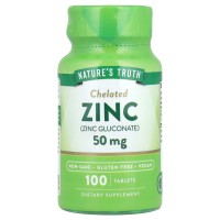Nature's Truth, Zinc, Chelated , 50 mg, 100 Tablets