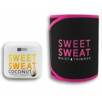 Sweet Sweat Jar 3.5 Oz + Waist Trimmer-Pink-L-Coconut