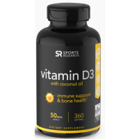 Vitamina D3 2000 IU 360 Softgels SPORTS Research venc:08/23